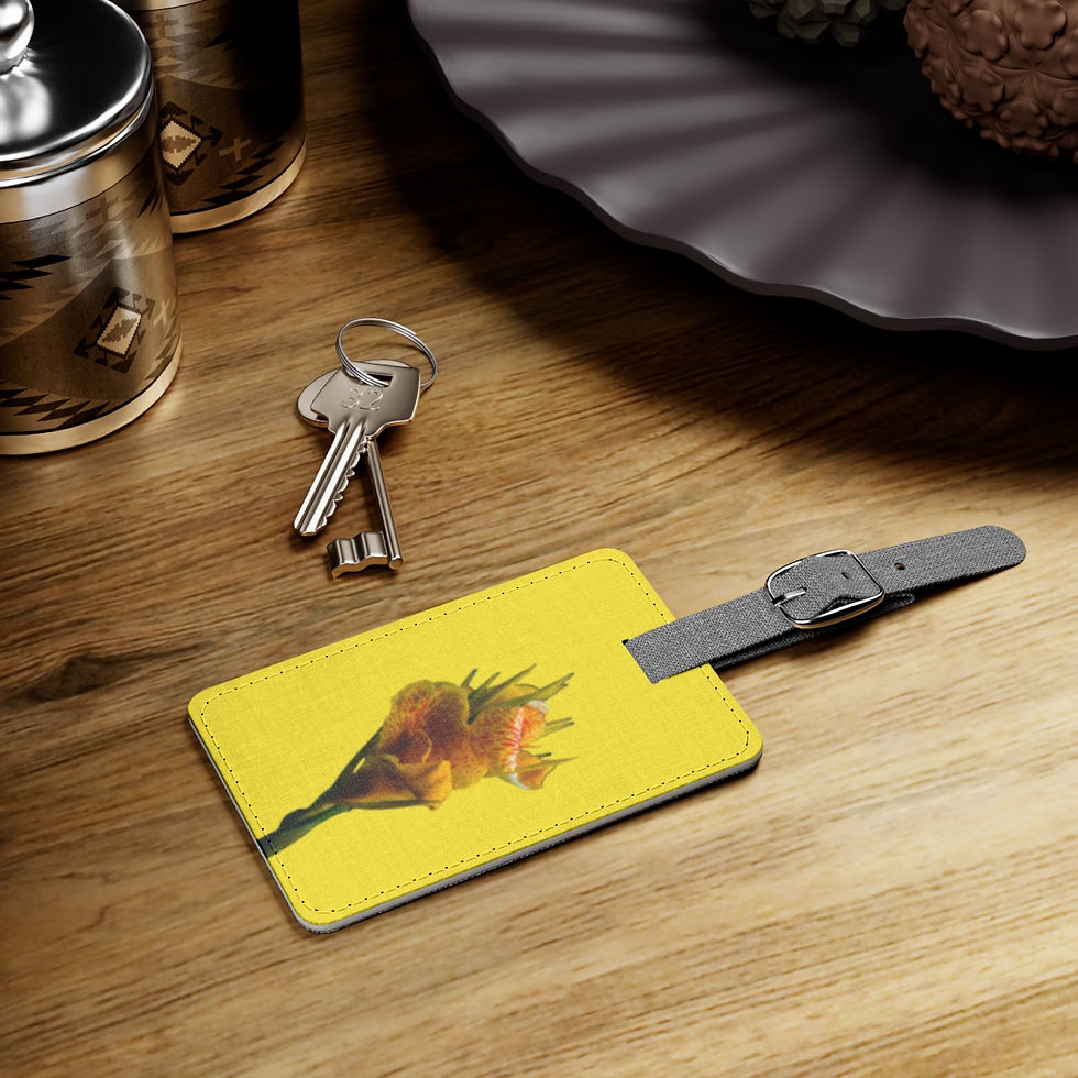 Thumbnail: Flower Saffiano Polyester Luggage Tag, Rectangle
