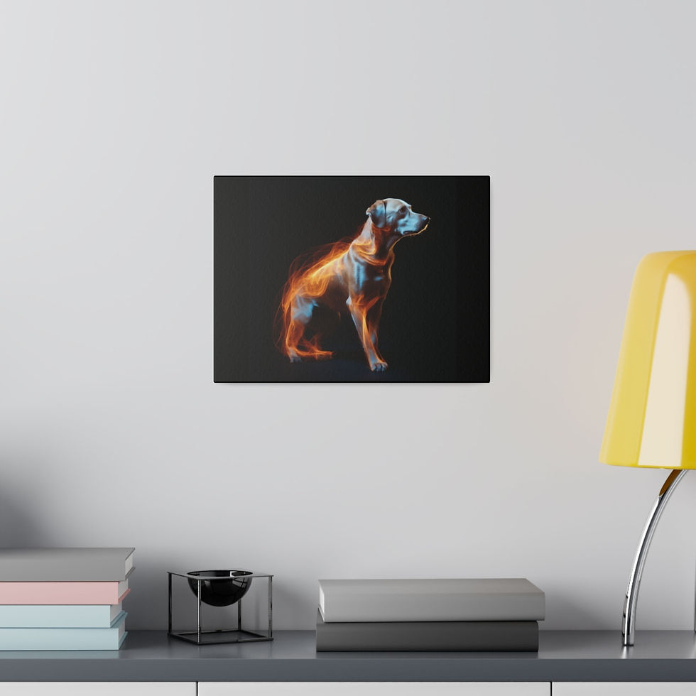 Thumbnail: Fire Dog Matte Canvas, Stretched, 0.75"