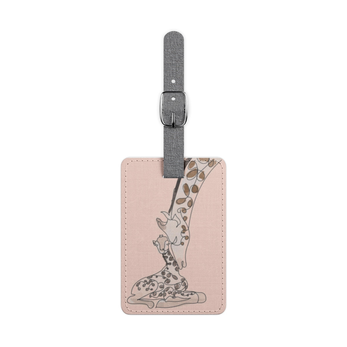 Giraffes Saffiano Polyester Luggage Tag, Rectangle