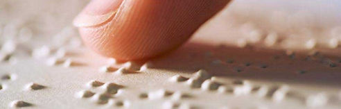 Sample of sign printed in Braille