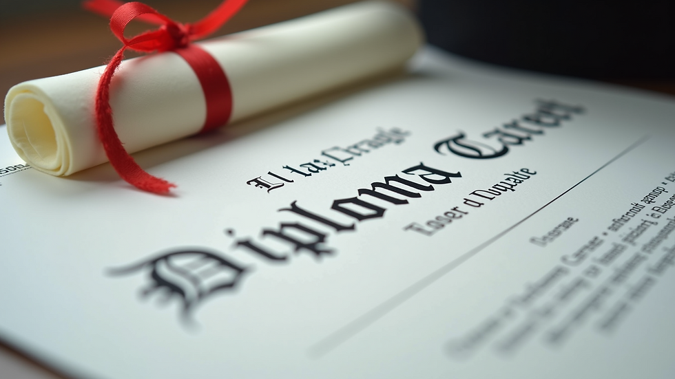 Close-up view of a person holding a diploma certificate