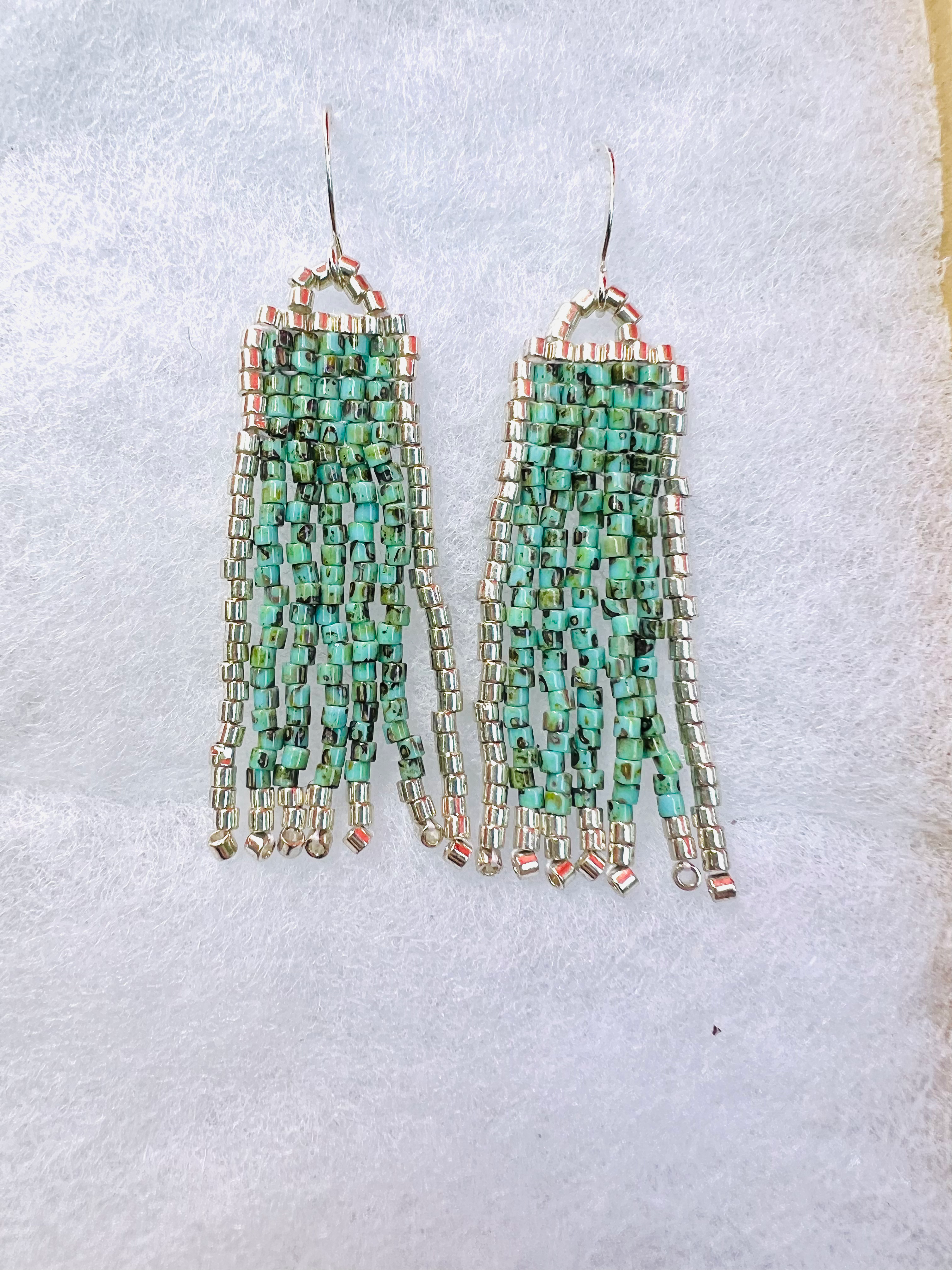 Picasso Turquoise & silver (Short Fringe)