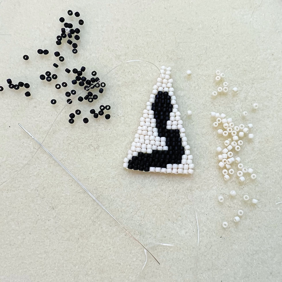 Thumbnail: Black Snake - Fringe Earrings & Loomwork Bracelet