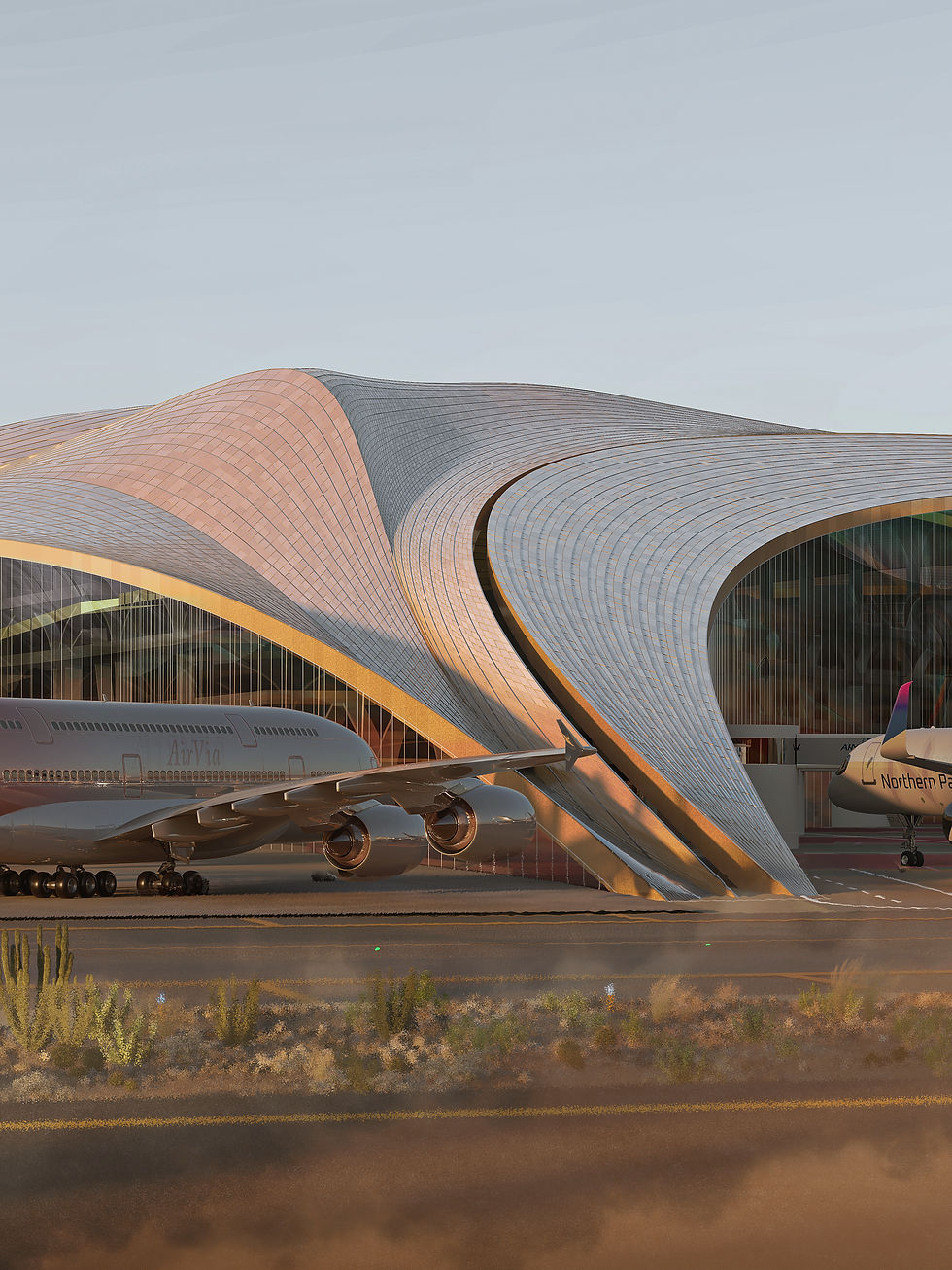 Nechvatal art Desert Airport Closeup