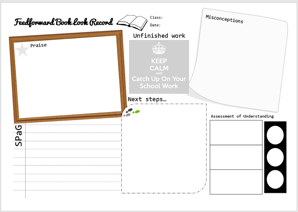 Feedforward Book Look Record DIRT Marking and Feedback