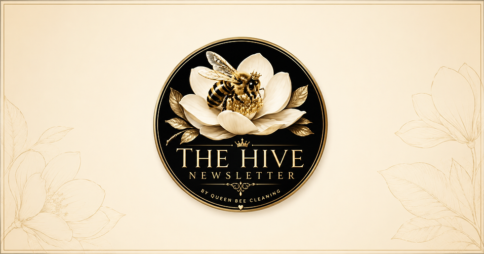The Hive by Queen Bee Cleaning, a welcoming newsletter and community for learning, connection, encouragement, and thoughtful home and business guidance.