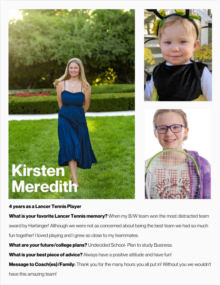 Senior #5 - Kirsten Meredith