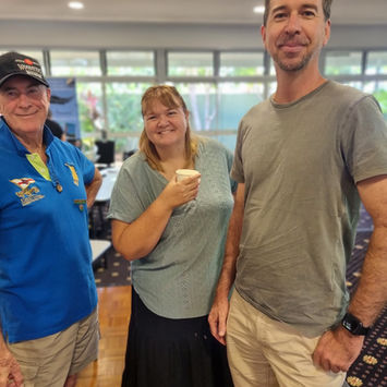 Three smiling writers at Gold Coast Writers event