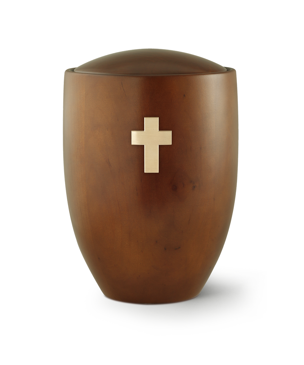 Erle - Teakholz, Messingkreuz gebürstet