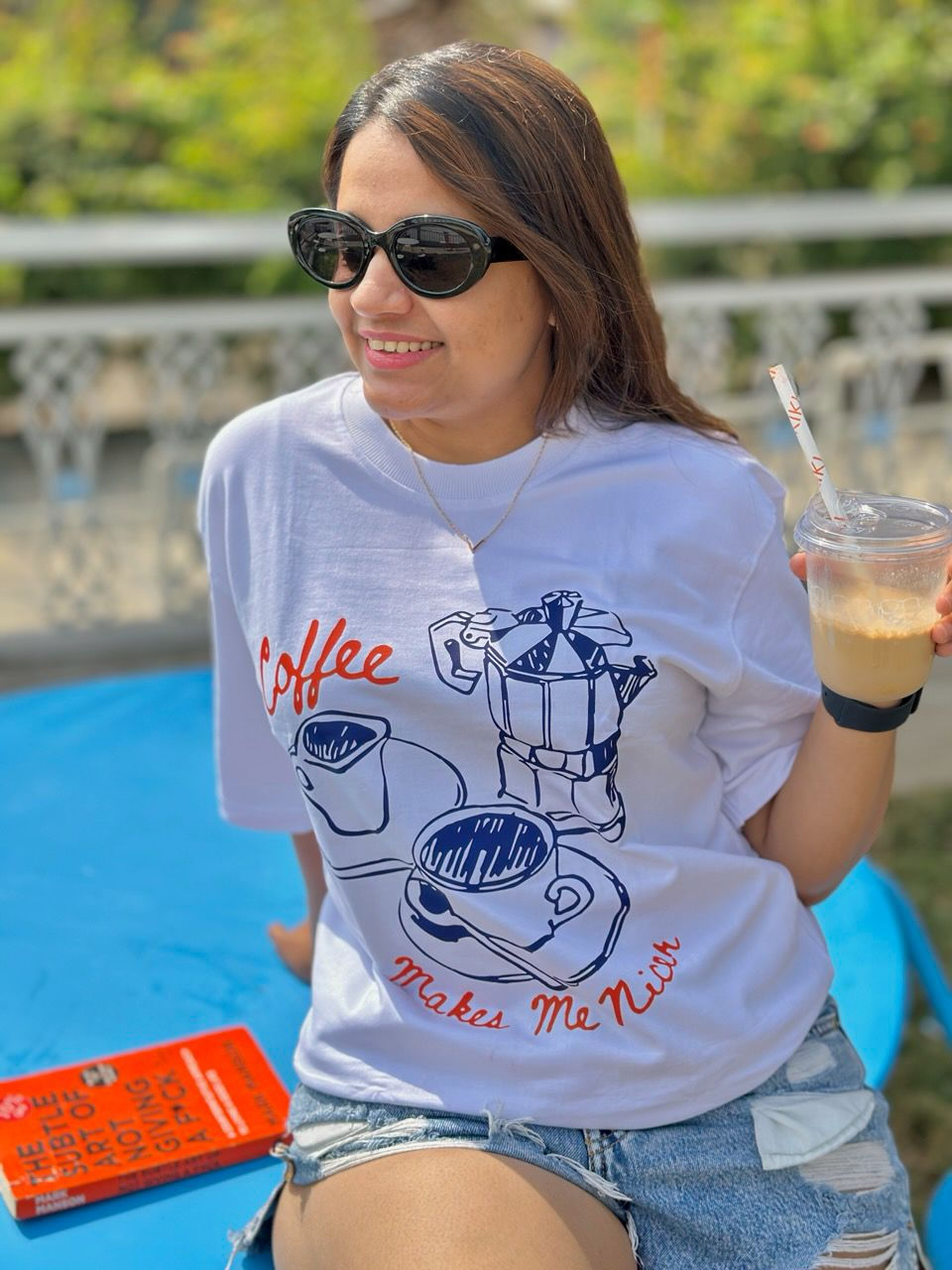 Thumbnail: 'Coffee Makes Me Nicer' Oversized Tshirt
