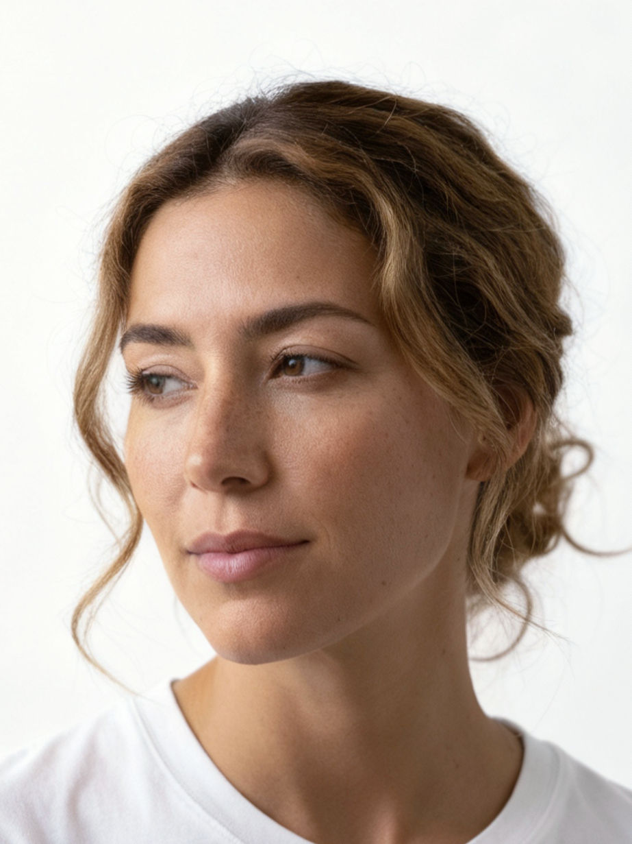 woman before having injectable treatment for hooded upper lid