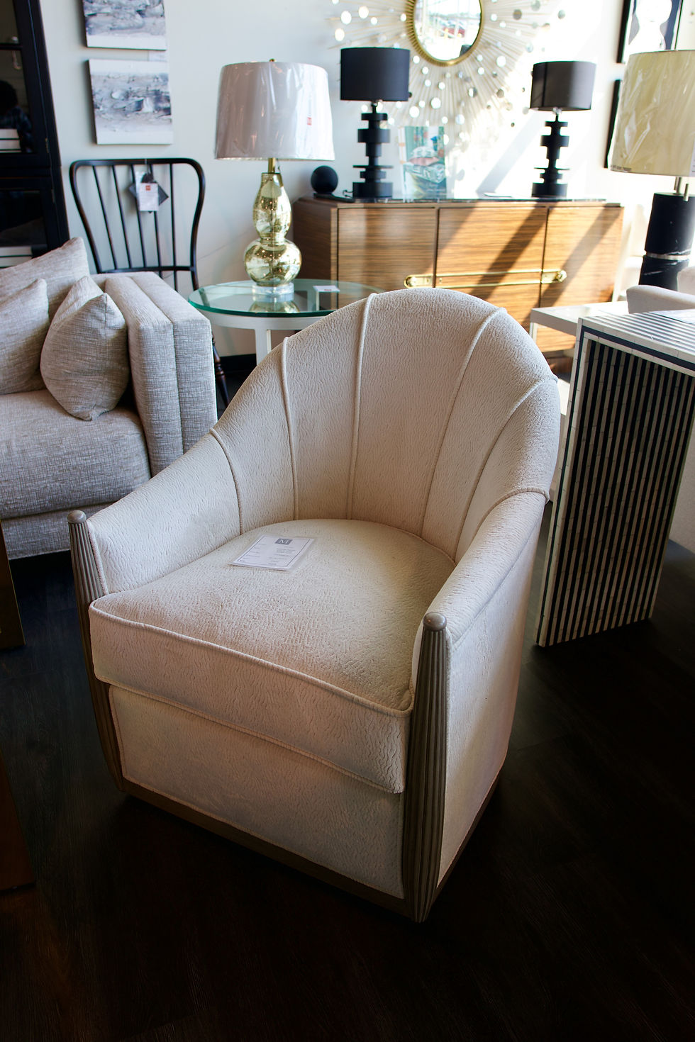 Simone Swivel Chair - Biscotti