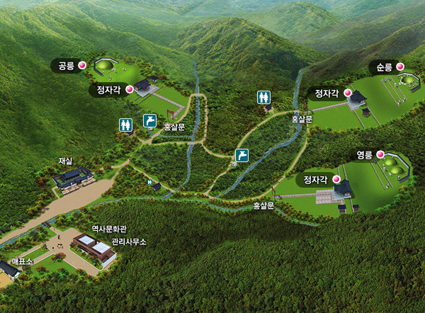 A map of the Samneung temple complex