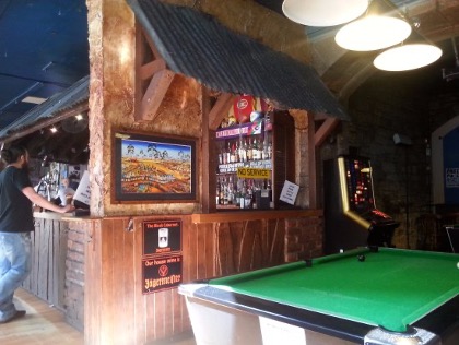 Bar with pool table