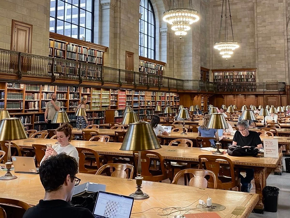 Students at the library