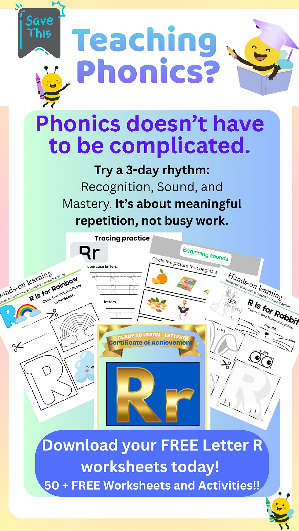 Phonics Infographic. Text overlay "Phonics doesn't have to be complicated."