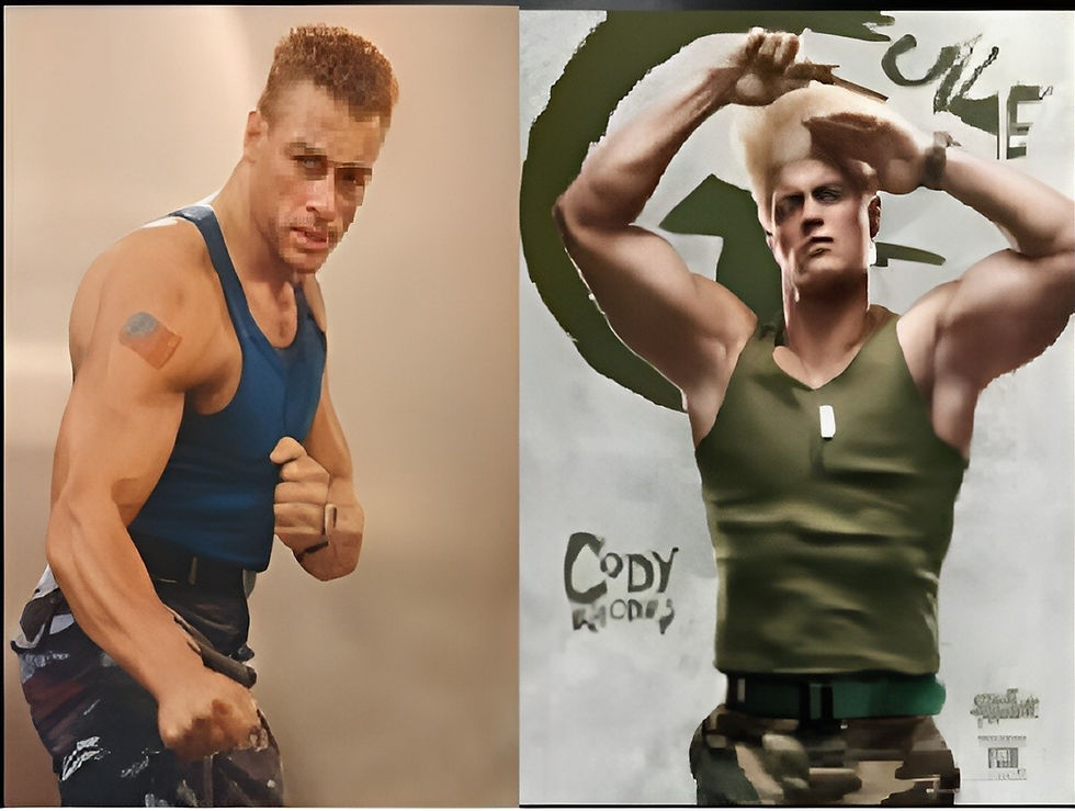 Jean-Calude Van Damme Image via Cult Spark. Cody RHodes image via Cody Rhodes Instagram