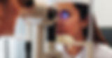 Eye test, optometry or woman with machine or child in clinic with diagnostic tool for pres