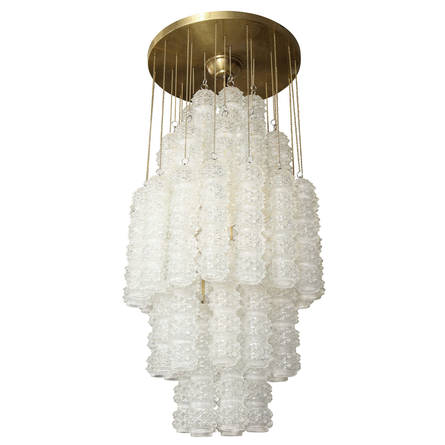 J.T. Kalmar Chandelier in Cut Glass Crystal and Gilded Brass 1960s