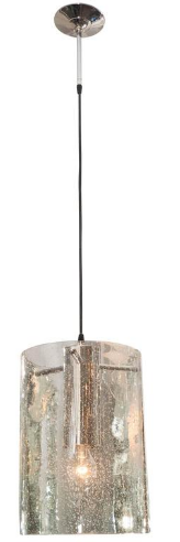 Silver Seeded Glass Tubular Pendant