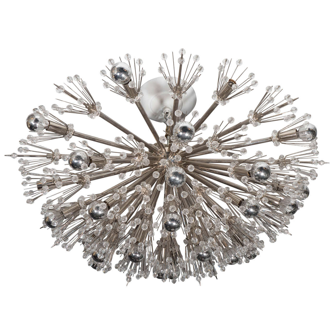 Custom Extra Large Austrian Snowflake Crystal Flush Mount