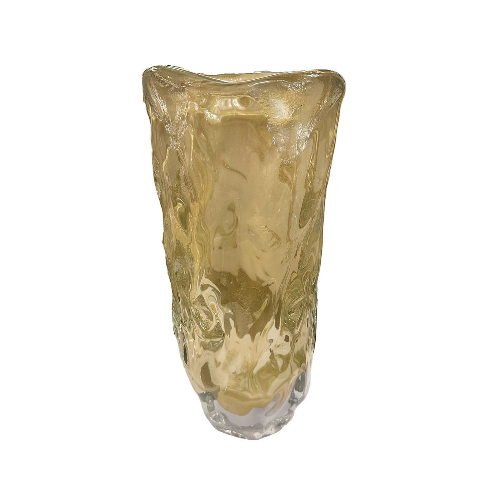 Tall Abstract Murano Sommerso "Burri" Vase