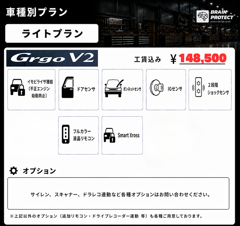 セキュリティ・セーフティ TNK Gooo ランドクルーザー70プラン | BRAIN PROTECT ブレインプロテクト カー