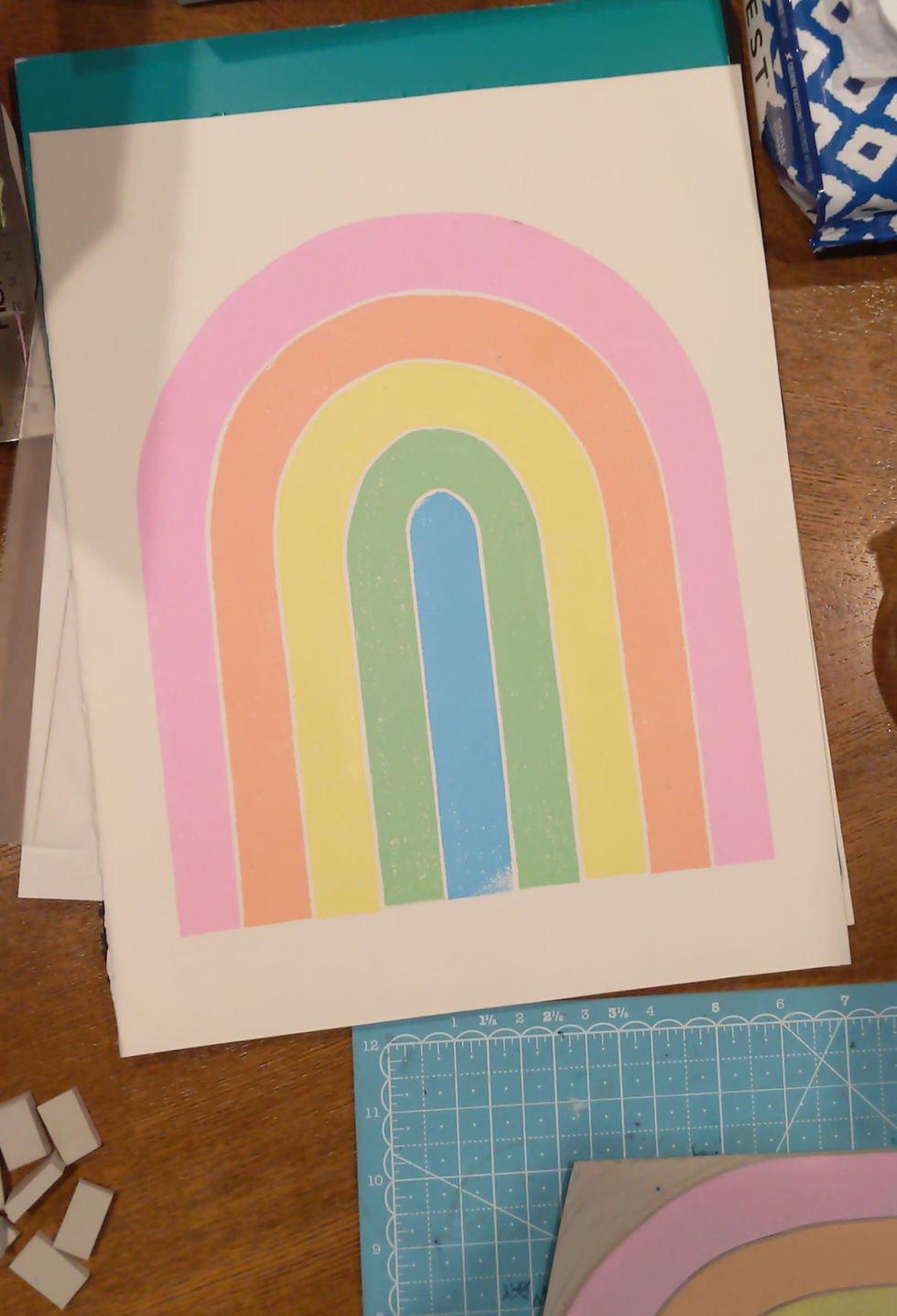 Thumbnail: Pastel Rainbow Block Print