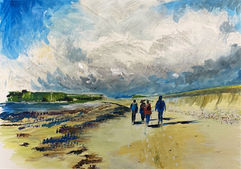 Alderney Beach walk (original sold - Prints available)