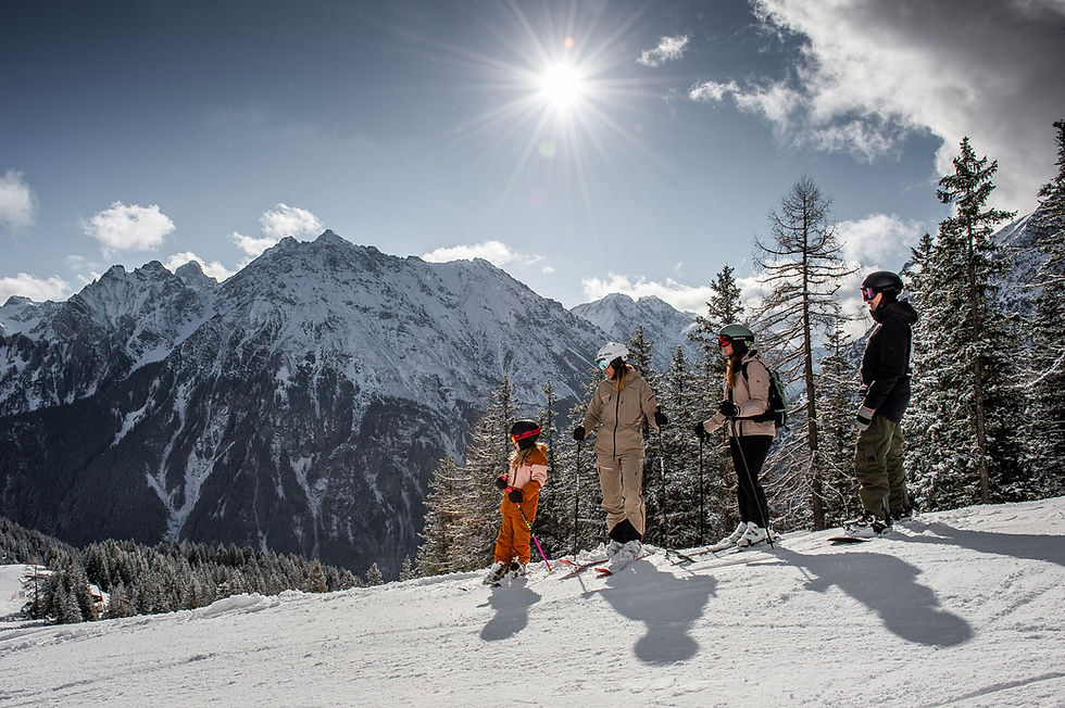 Skifahren Berge Familie