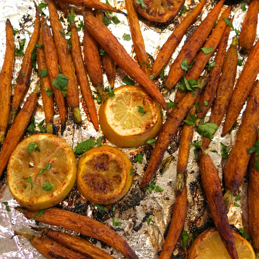 Spicy Lemon Roasted Carrots