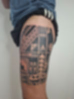 Freehand polynesian inspired tattoo / tribalism / tribal tattoo / blackwork tattoo / legsleeve by 3.14 TATTOOstudio