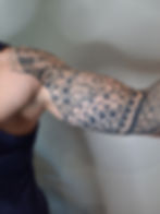 Freehand polynesian inspired tattoo / tribalism / tribal tattoo / blackwork tattoo / armsleeve by 3.14 TATTOOstudio