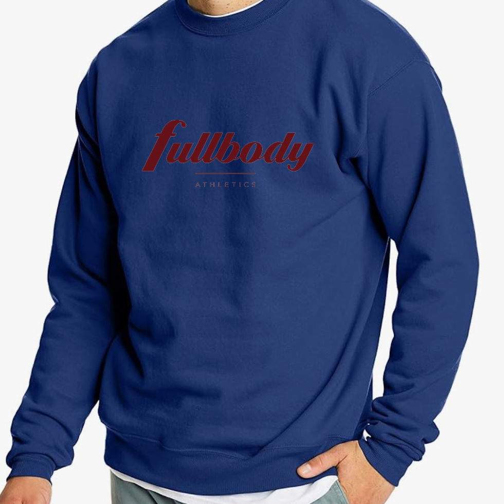Stylish navy blue Fullbody Athletics sweatshirt with a soft, durable fabric.