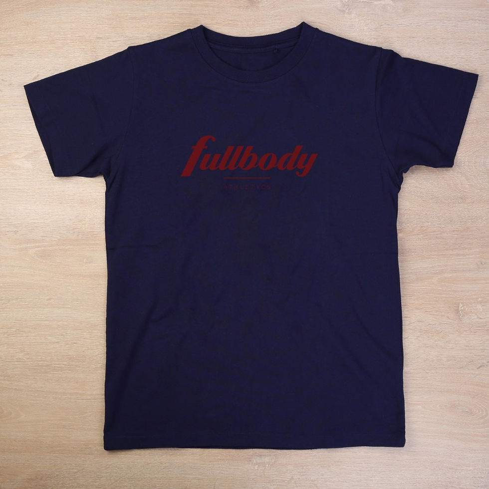 Fullbody athletics navy blue T-shirt. Gym apparel for your training.