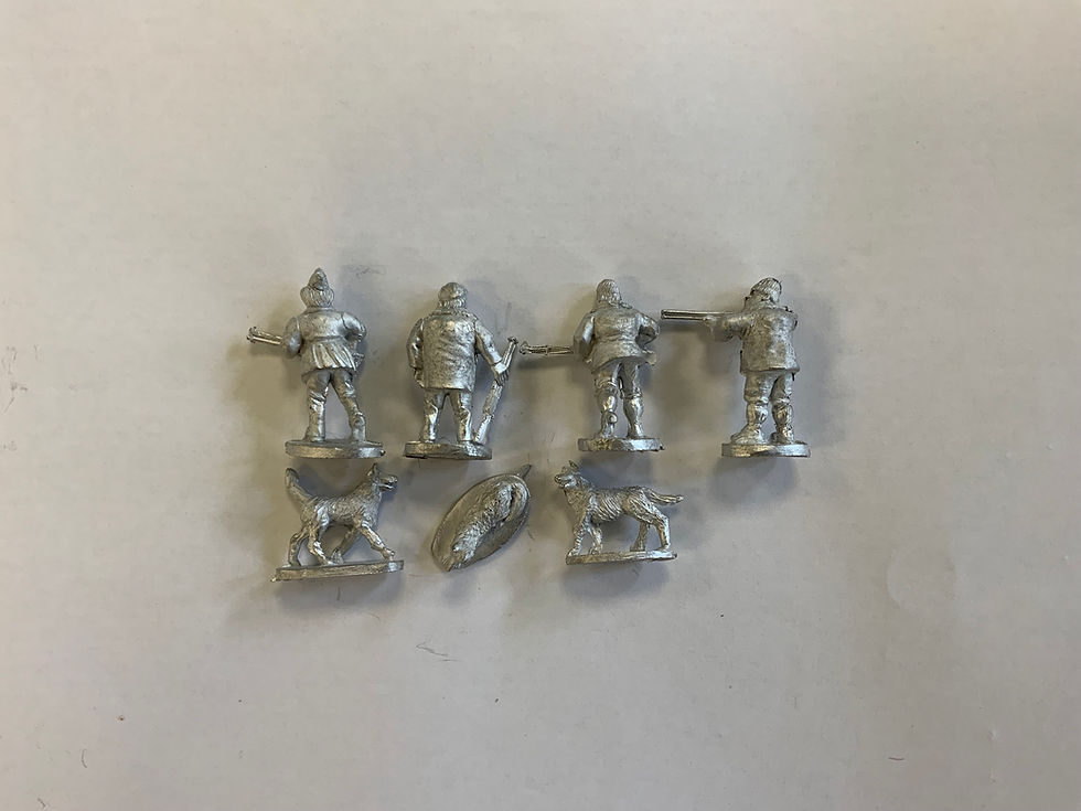 Thumbnail: MP04 Four Trappers with three dogs in Winter Gear