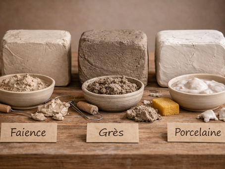 Les différentes terres pour faire de la poterie