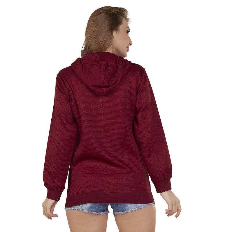 Thumbnail: CAUSTIC Women's Hoodie Jacket Sweatshirt - Maroon