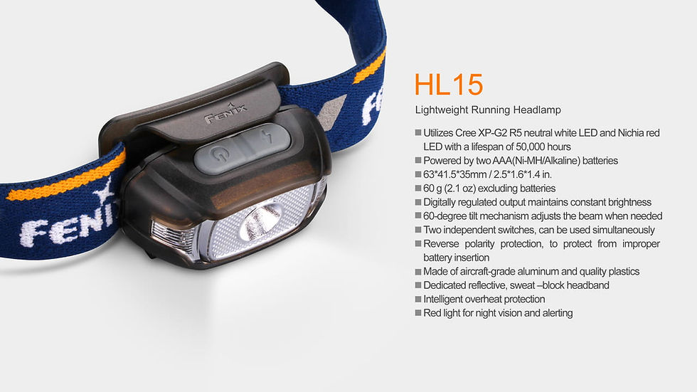 Thumbnail: Fenix HL15 LED Running Headlamp (2xAAA, 200 Lumens) with White and Red Output