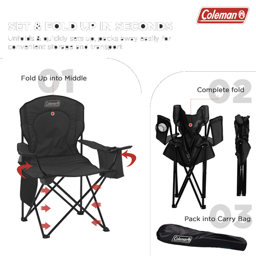 Coleman Standard Quad Chair with Cooler Black | Add-venture India