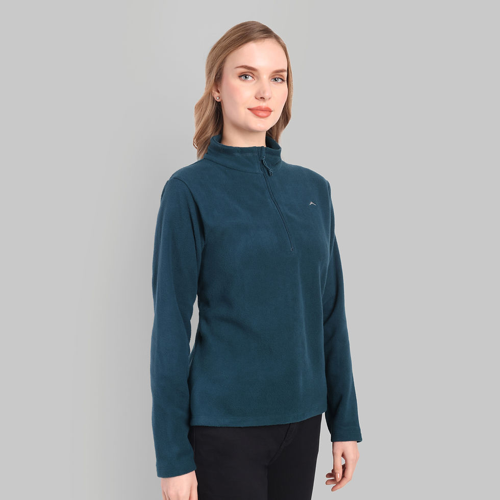 Thumbnail: Adventra Women's Fleece Jacket | Half Zip | Unizex | Warm | Quick Drying | ET100