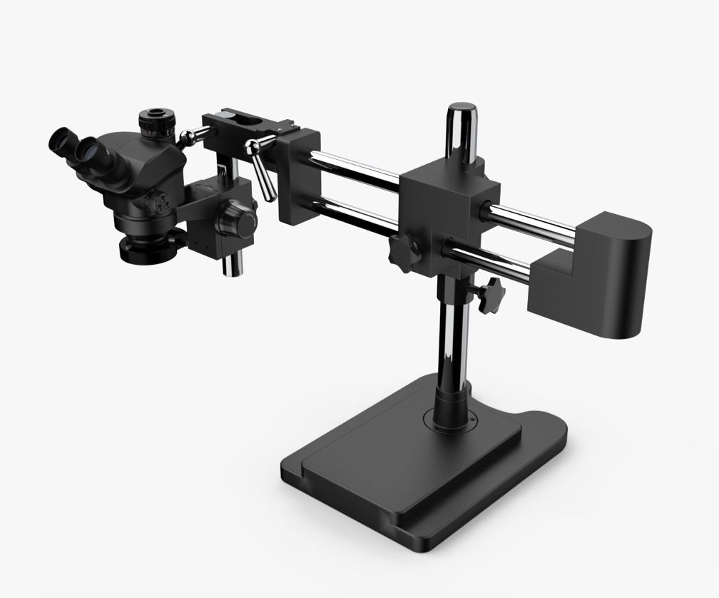 Microscopio trinocular doble brazo 50x