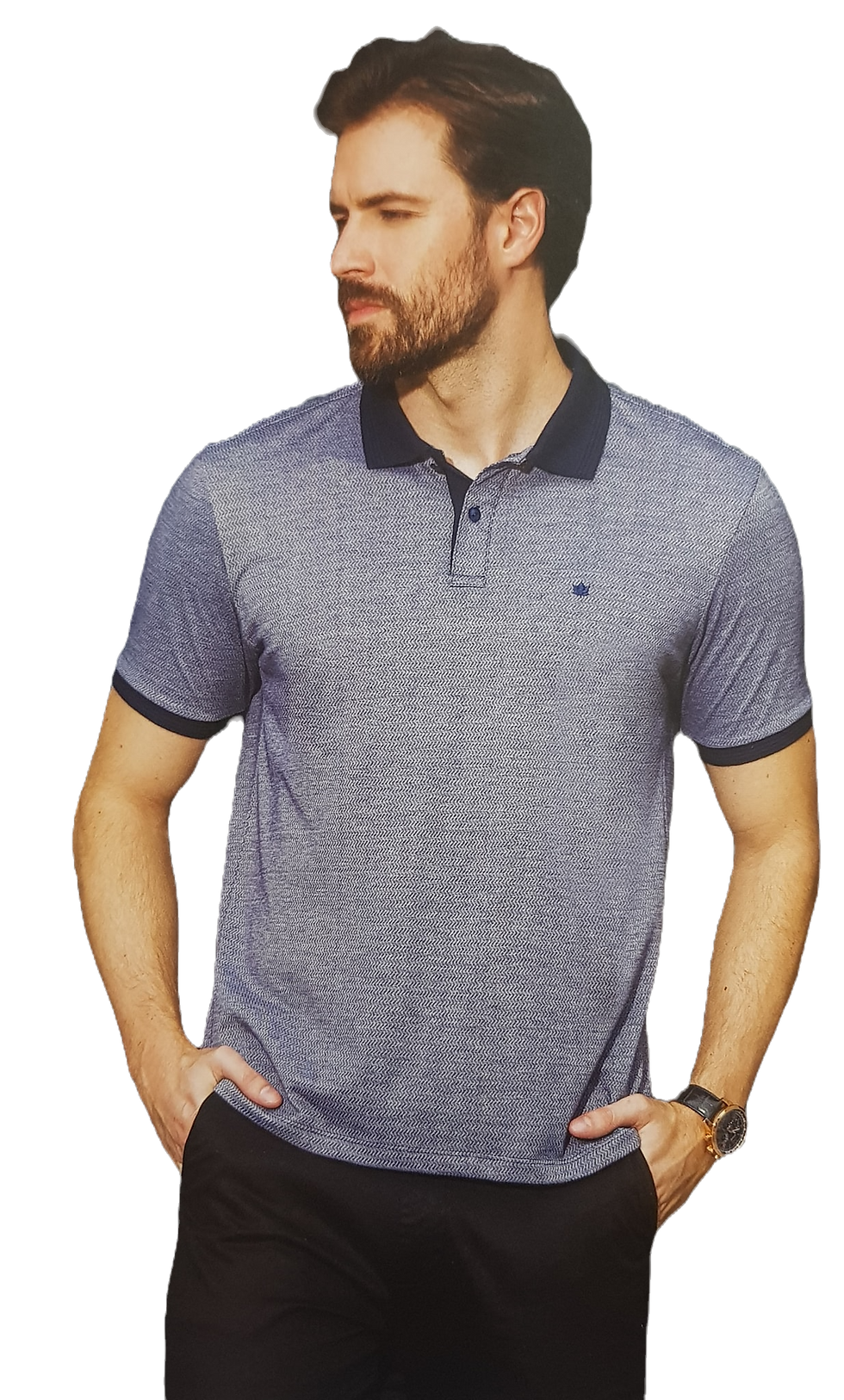 Polo combinación en cuello y manga