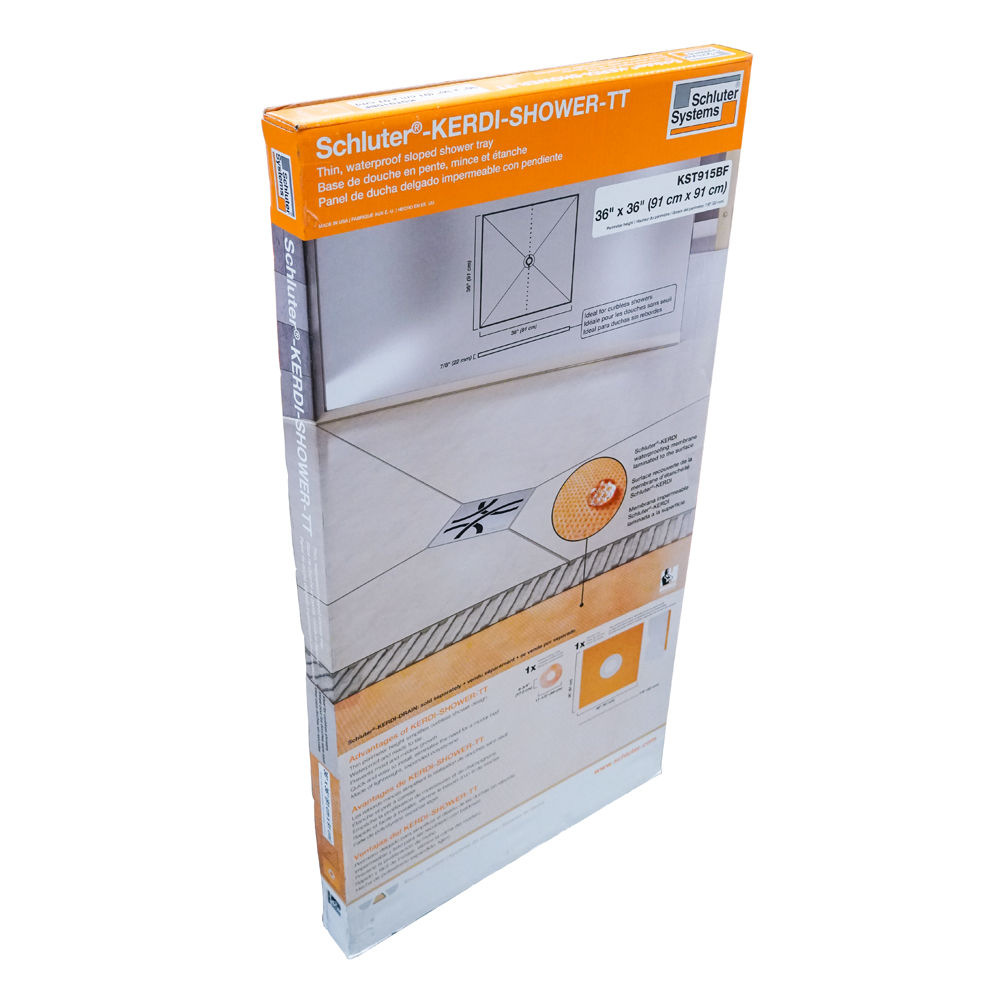 Schluter systems shower tray thin packaging
