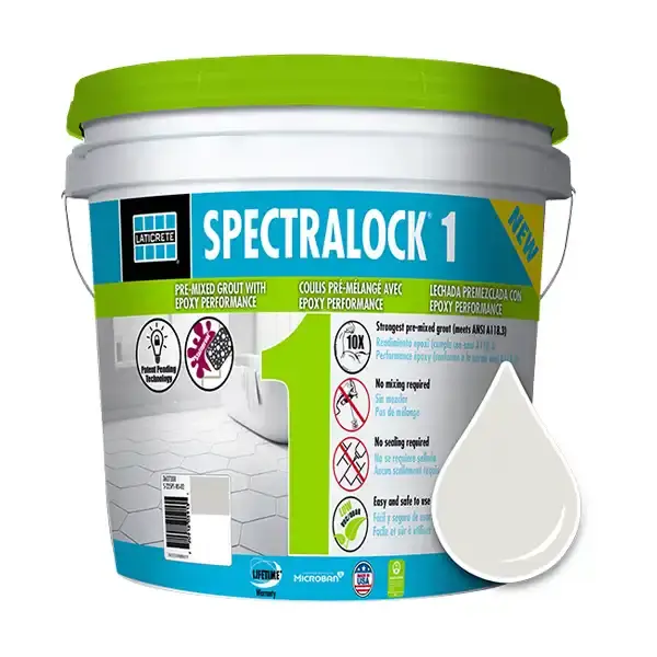 1Gal Bucket of Laticrete Spectralock 1 Pre-Mixed Grout in Frosty #09 color