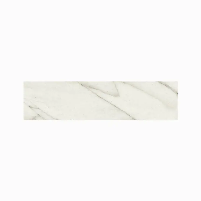 Mykonos 3"x12" Bullnose - 8mm Marble-Look Porcelain Tile for Floor & Wall in Forte White