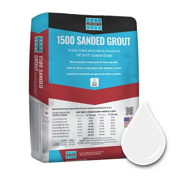25lb Bag of Laticrete 1500 Sanded Grout in Bright White #44 color