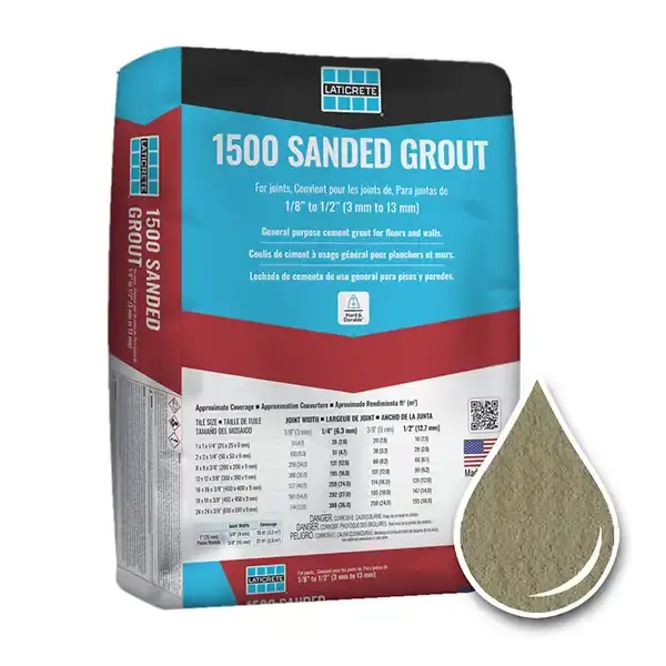25lb Bag of Laticrete 1500 Sanded Grout in Natural Grey #24 color