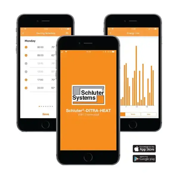 Schluter-DITRA-HEAT-E-WiFi Programmable Digital Floor Thermostat Mobile App