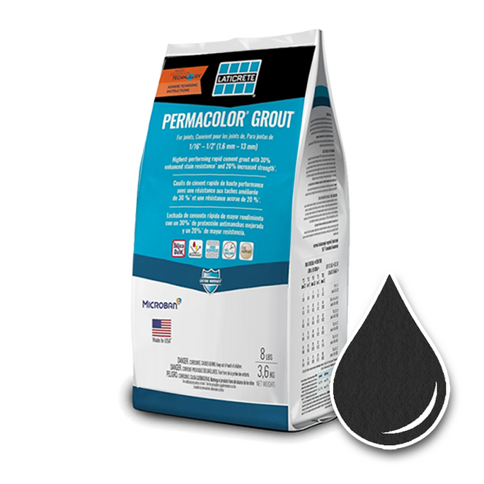 8lb Bag of LATICRETE Permacolor grout in Midnight Black #22 color